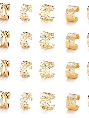 20 PCS Gold Hair Jewelry for Braids with Crystal Rhinestone Dreadlock Braid Clip